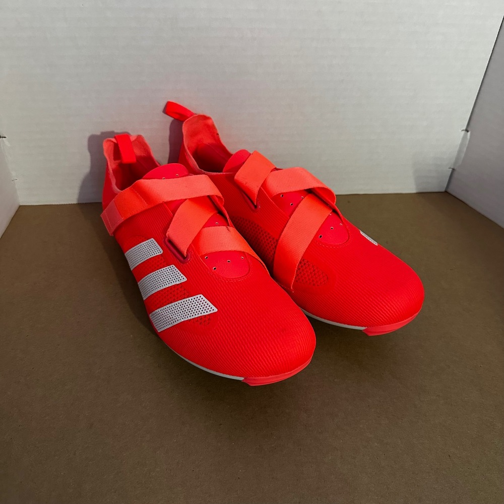 Adidas Indoor Cycling Shoes Mens 10.5 Solar Red Good GZ6343 Hook Loop Straps